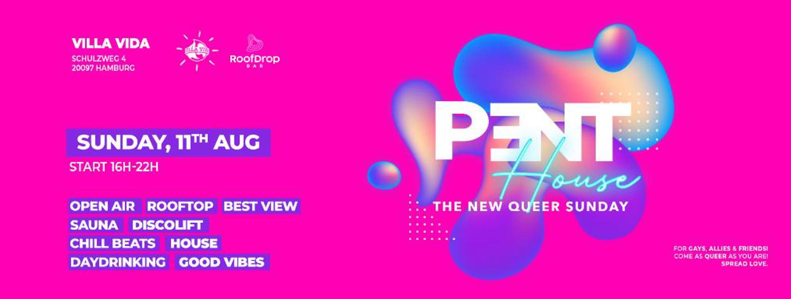 Penthouse | The New Queer Sunday | So, 11.08 @Villa Viva RoofDrop Bar