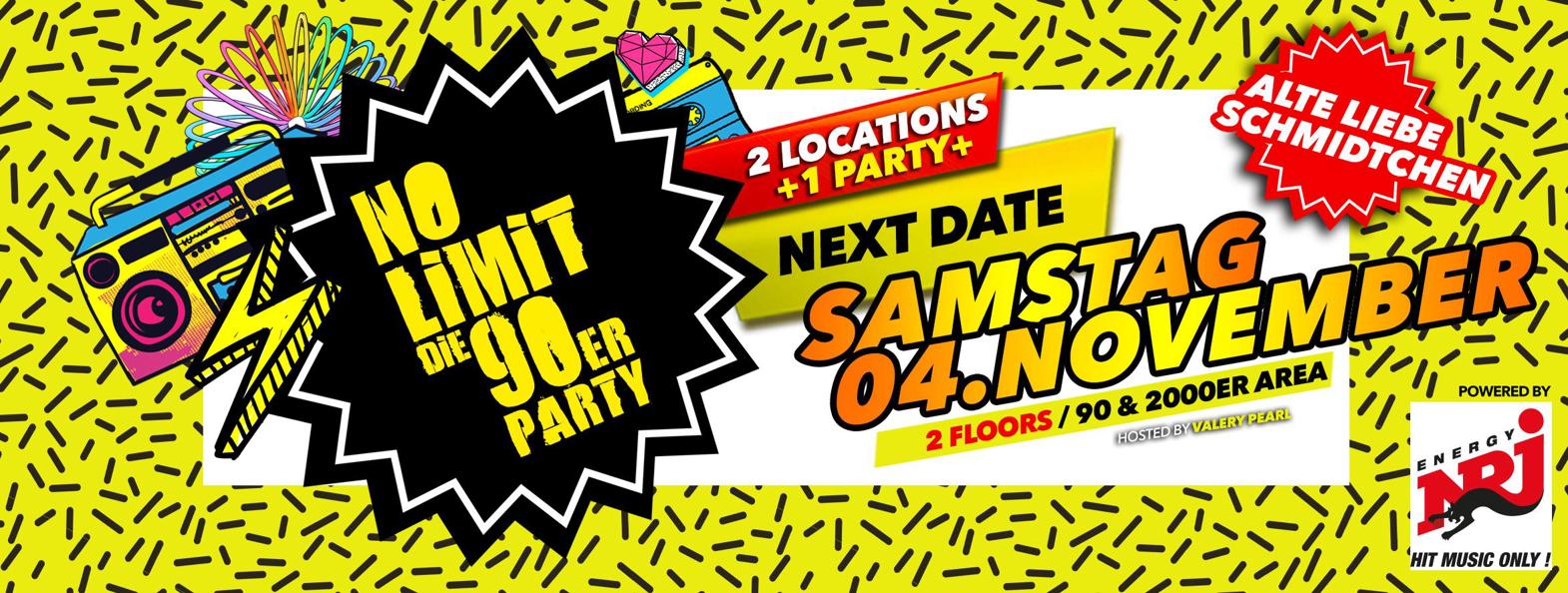No Limit die 90er Party - das Original - präsentiert von ENERGY, SA 04.11.23