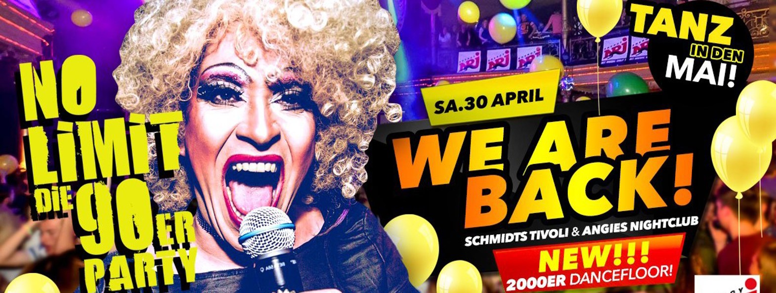 No Limit die 90er Party 30-04-22 Tanz in den Mai - das Original - präsentiert von ENERGY