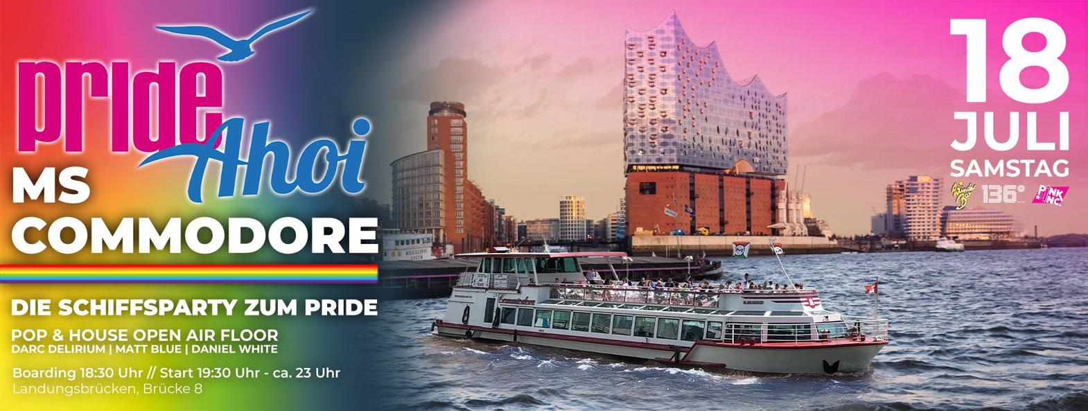 CSD Pride Ahoi | Die Schiffsparty zum Pride | MS Commodore | Sa. 18.07.26