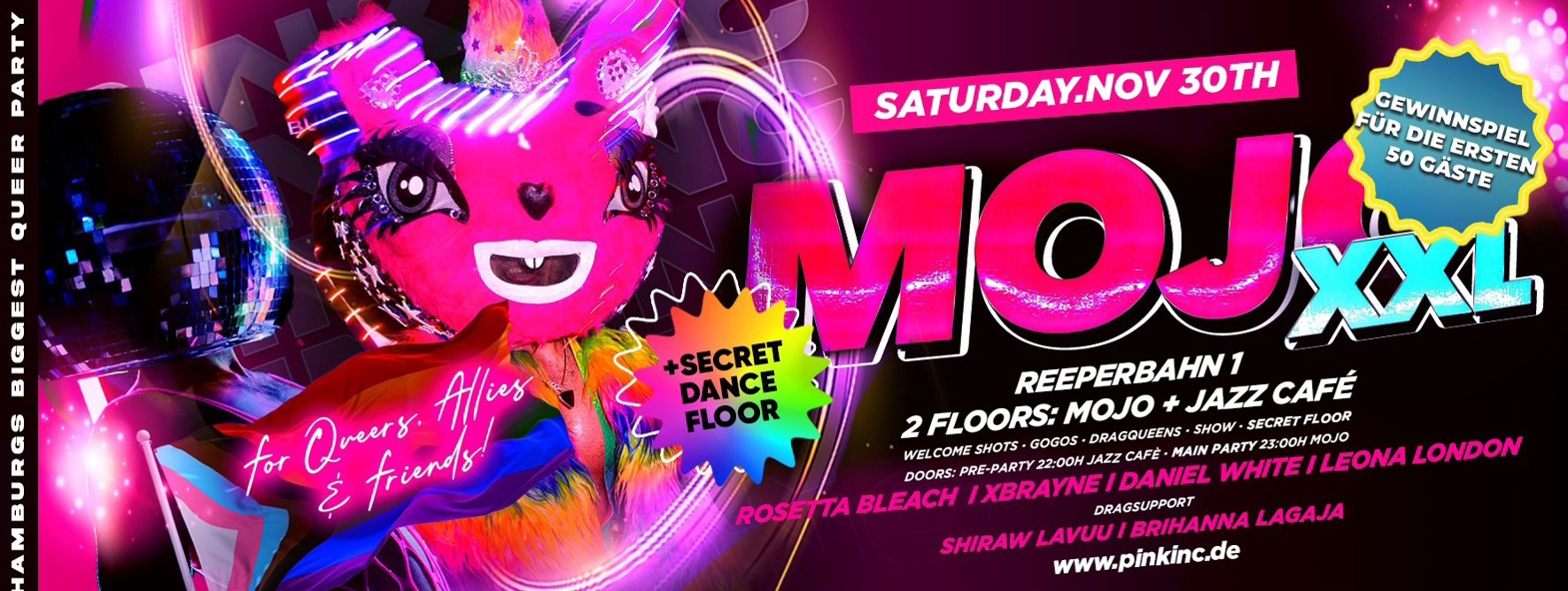 Pink Inc goes Mojo Club & Mojo Jazz Café | Sa, 30.11.24