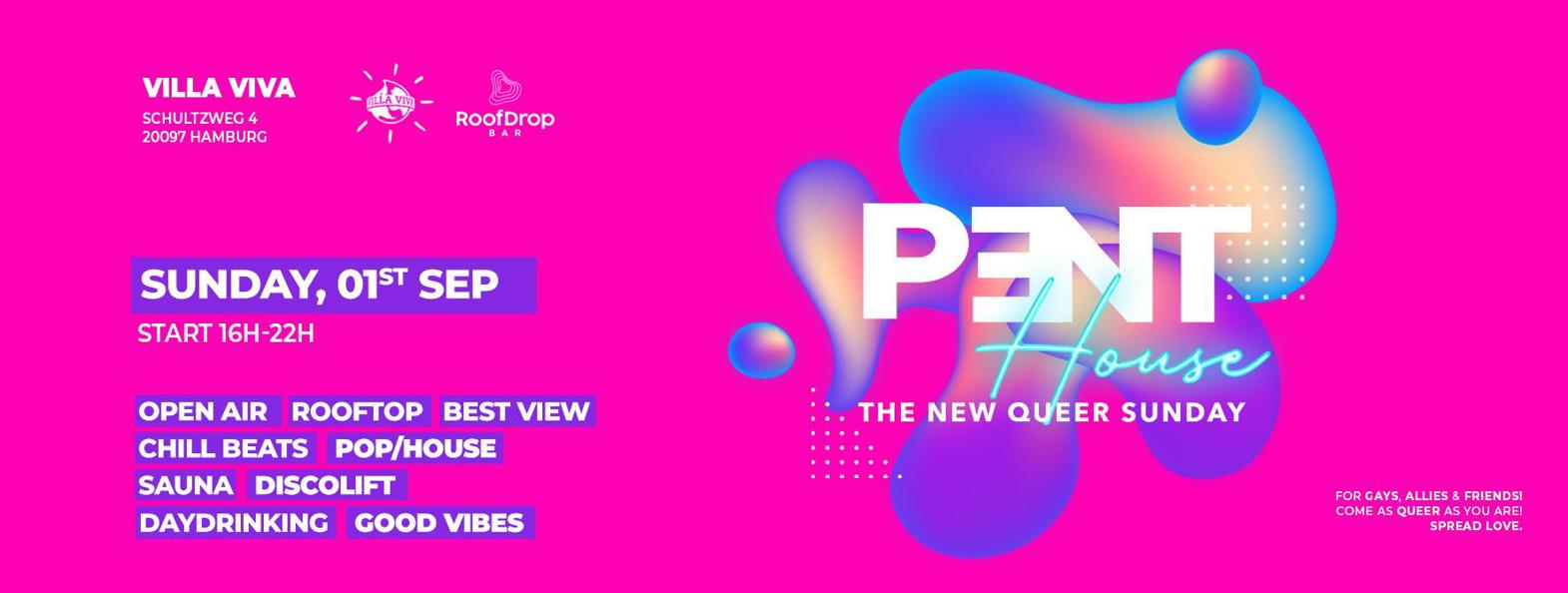 Penthouse | The New Queer Sunday | So, 01.09 @Villa Viva RoofDrop Bar