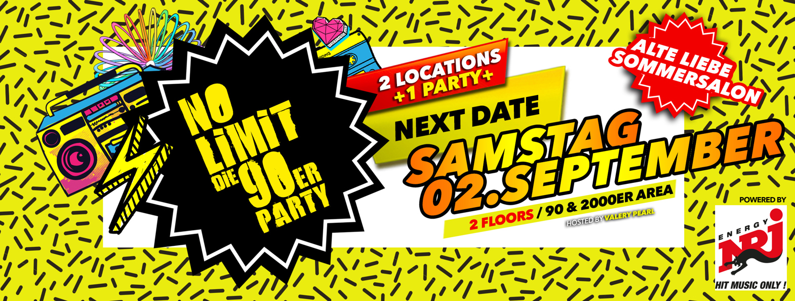 No Limit die 90er Party - das Original - präsentiert von ENERGY, SA 02.09.23