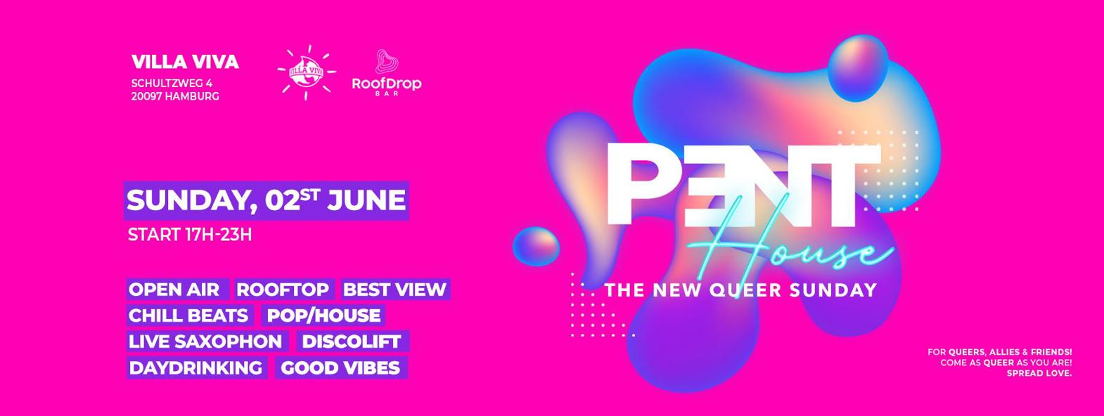 Penthouse | The New Queer Sunday | So, 02.06 @Villa Viva RoofDrop Bar